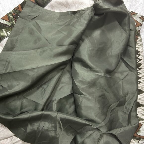 Carlisle Green Pleated Skirt Chevron Silk Wool 10 Forest Festival Boho Colorful - Picture 7 of 10